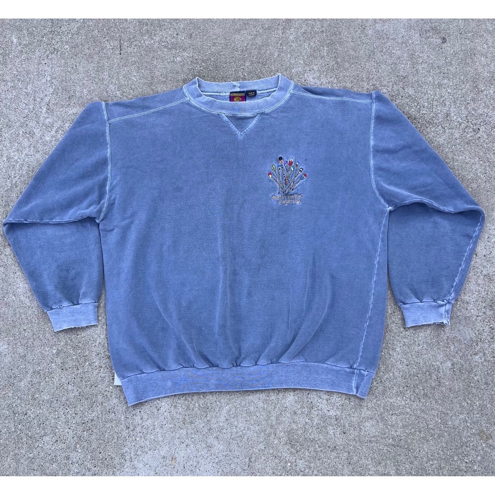 Head of the Elk Regatta Crewneck Sweatshirt‎ Blue Medium vintage flash tag